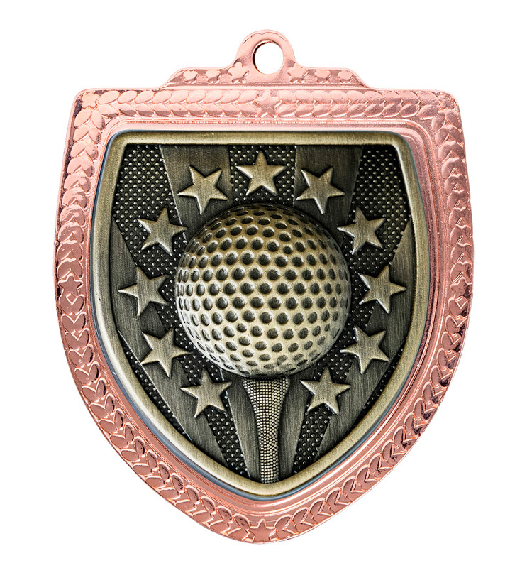 1067BVP-MS10G Shield Medal - Golf