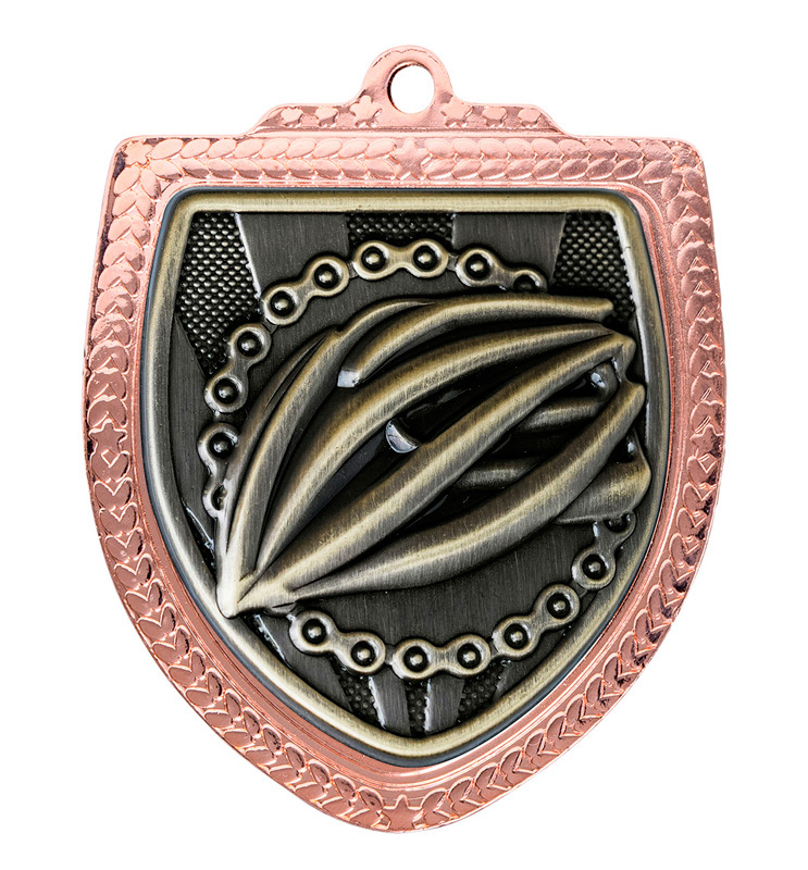 1067BVP-MS14G Shield Medal - Cycling