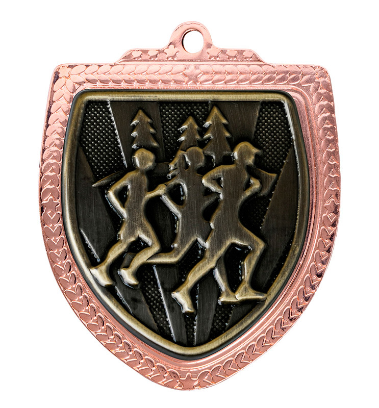 1067BVP-MS18G Shield Medal - Cross Country