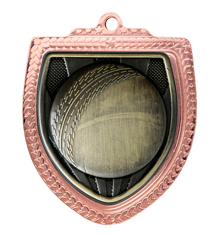 1067BVP-MS1B Shield Medal - Cricket Ball