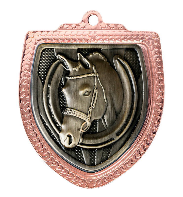 1067BVP-MS29G Shield Medal - Horses