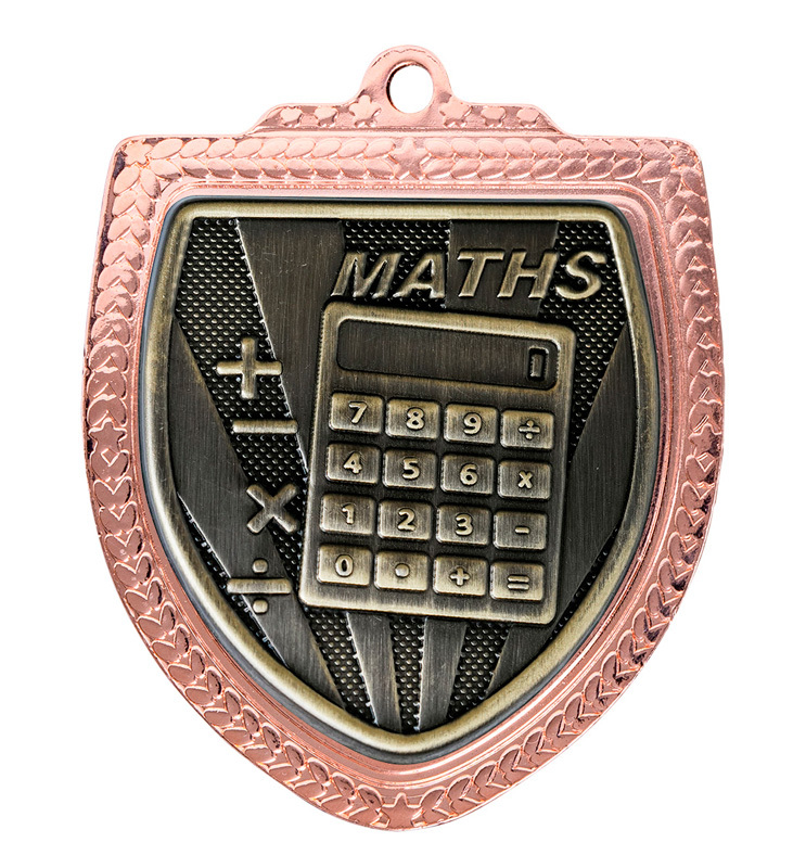 1067BVP-MS40G Shield Medal - Maths