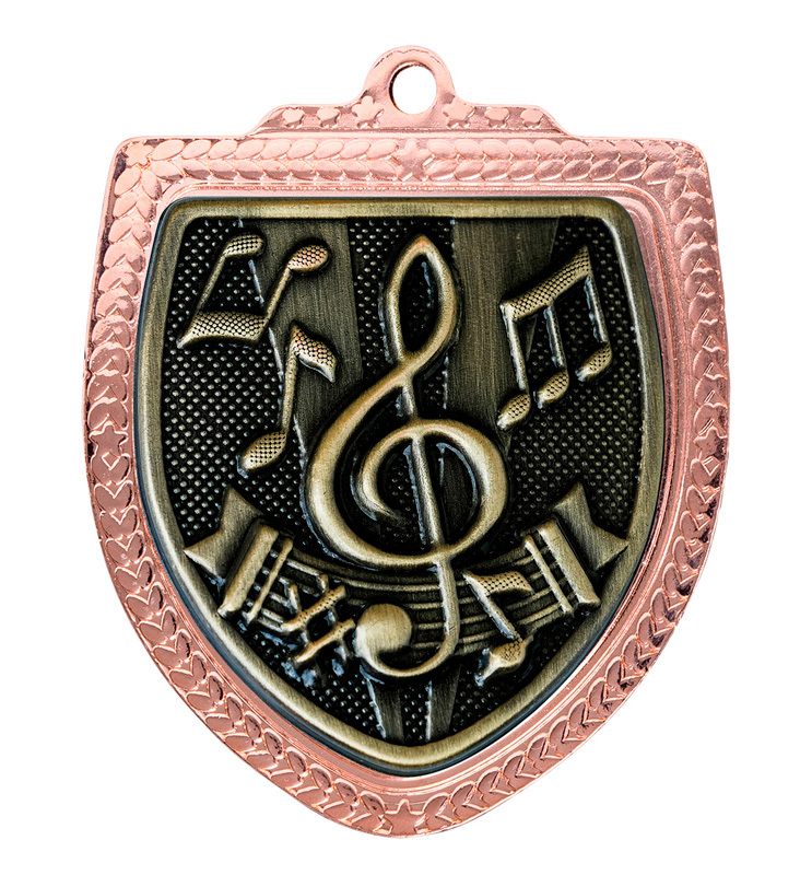 1067BVP-MS44G Shield Medal - Music