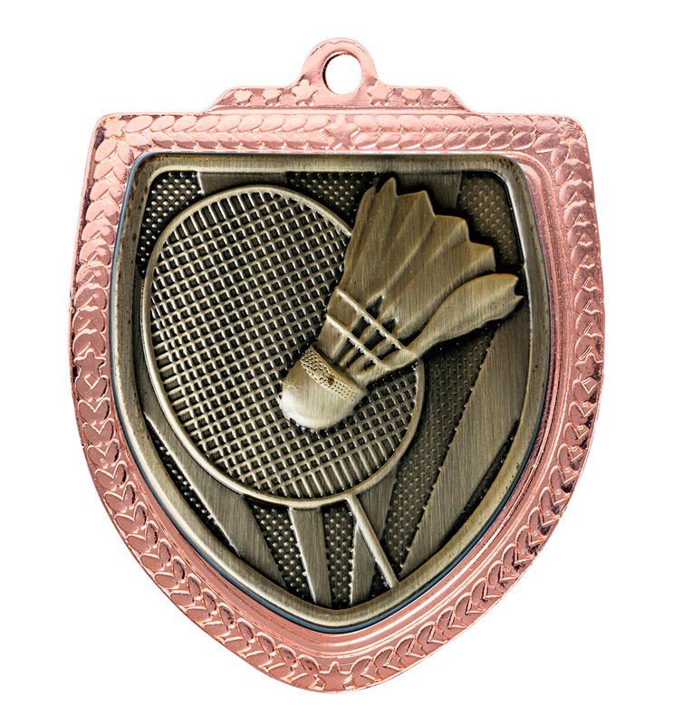 1067BVP-MS57G Shield Medal - Badminton