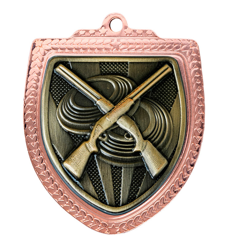 1067BVP-MS86G Shield Medal - Clay Pigeon Shooting