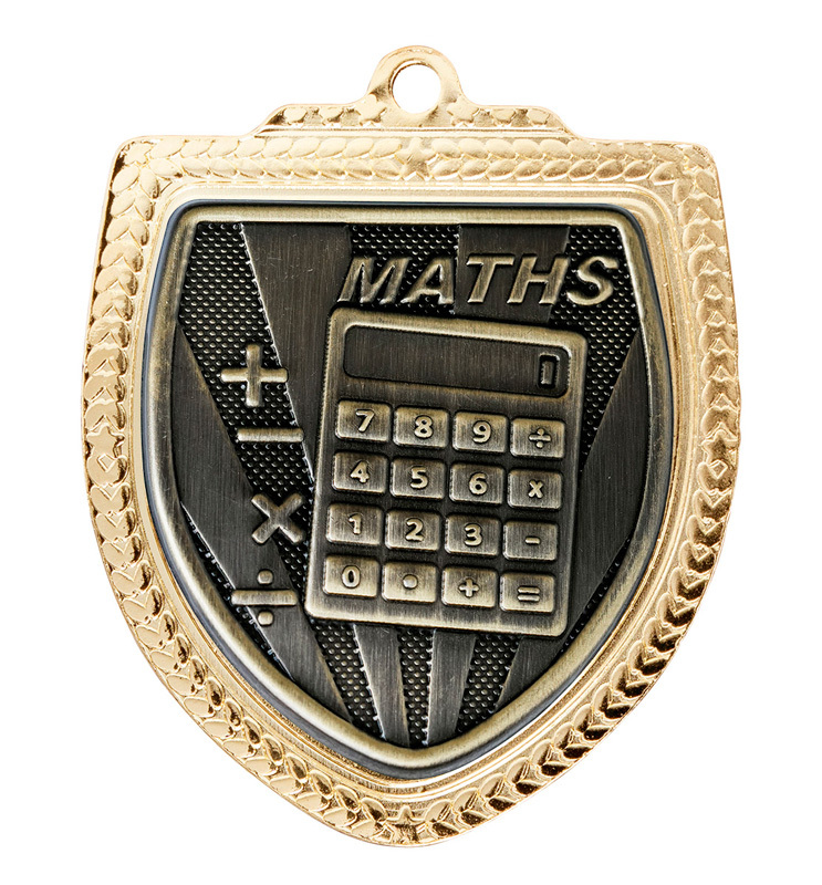 1067GVP-MS40G Shield Medal - Maths