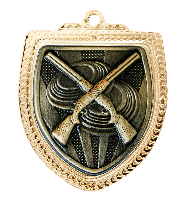 1067GVP-MS86G Shield Medal - Clay Pigeon Shooting