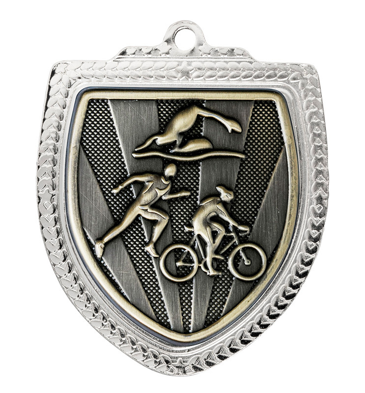 1067SVP-MS15G Shield Medal - Triathlon