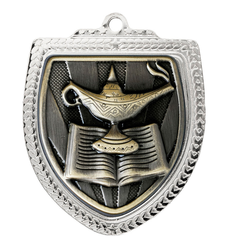 1067SVP-MS39G Shield Medal - Lamp of Knowledge