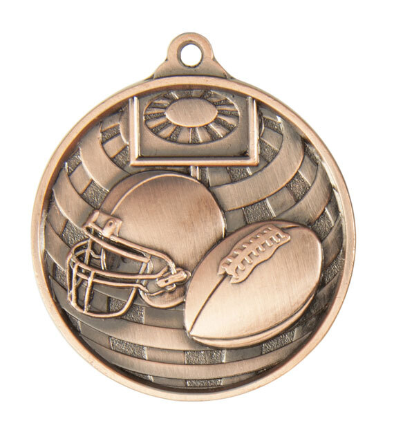 1073-27BR Global Medal-Grid Iron Football