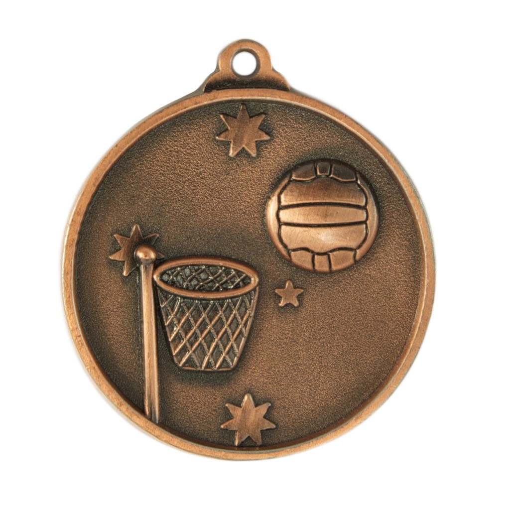 1075-8BR Southern Cross Medal-Netball