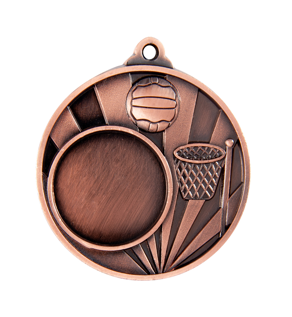 1076C-8BR Sunrise Medal-Netball + 25mm insert
