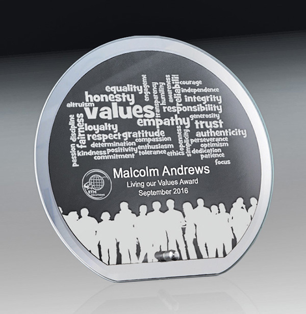 1256-3CIRCLE Mirror Edged Clear Glass-Circle