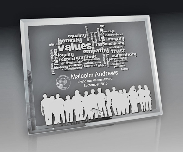 1256-3LAND Mirror Edged Clear Glass-Rectangle Landscape