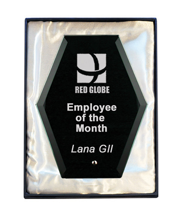 1271-3BK Laser Glass Hexagon-Black