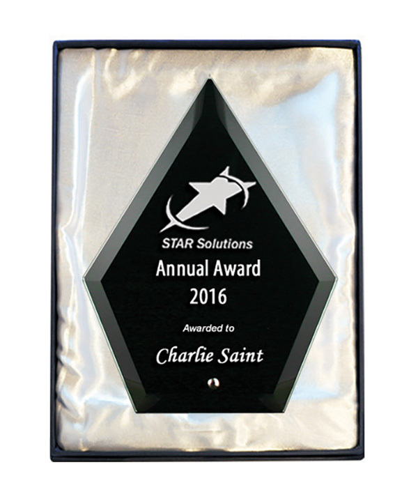 1272-3BK Laser Glass Arrowhead-Black