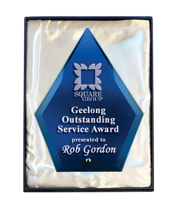 1272-3BU Laser Glass Arrowhead-Blue