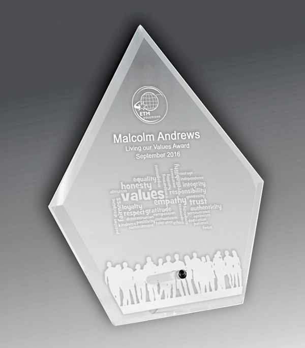 1272-3CL Laser Glass Arrowhead-Clear