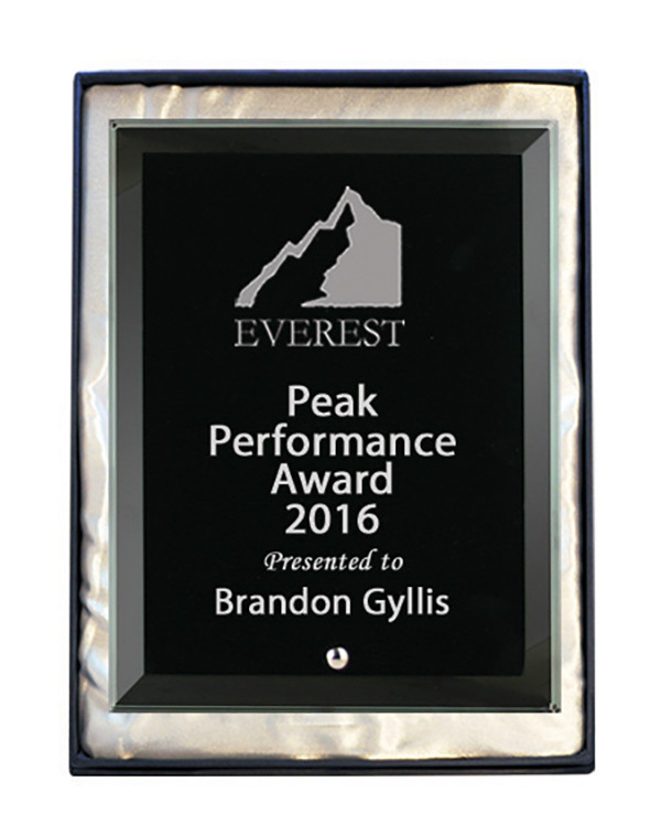 1274-3BK Laser Glass Rectangle Black