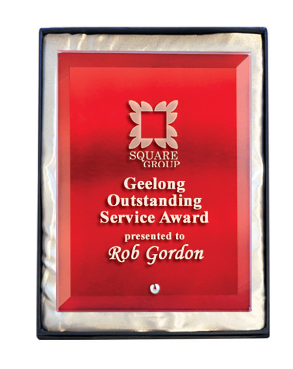 1274-3R Laser Glass Rectangle Red