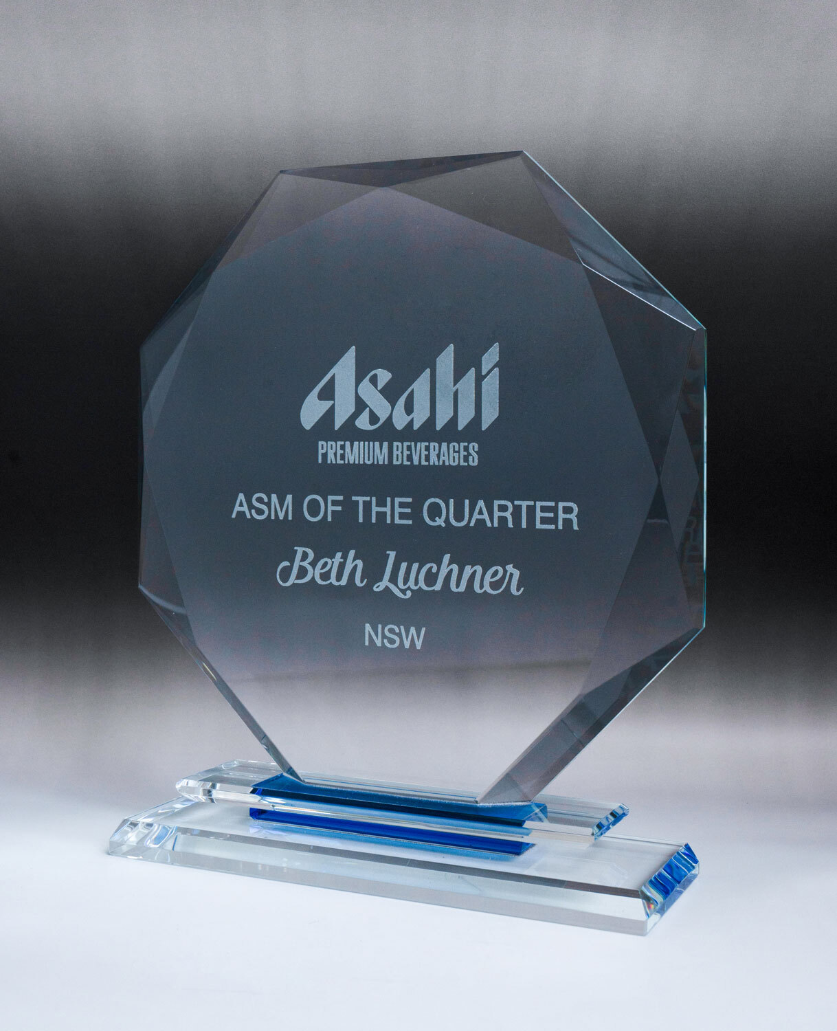 1342-3 Aquamarine Glass-Octagon