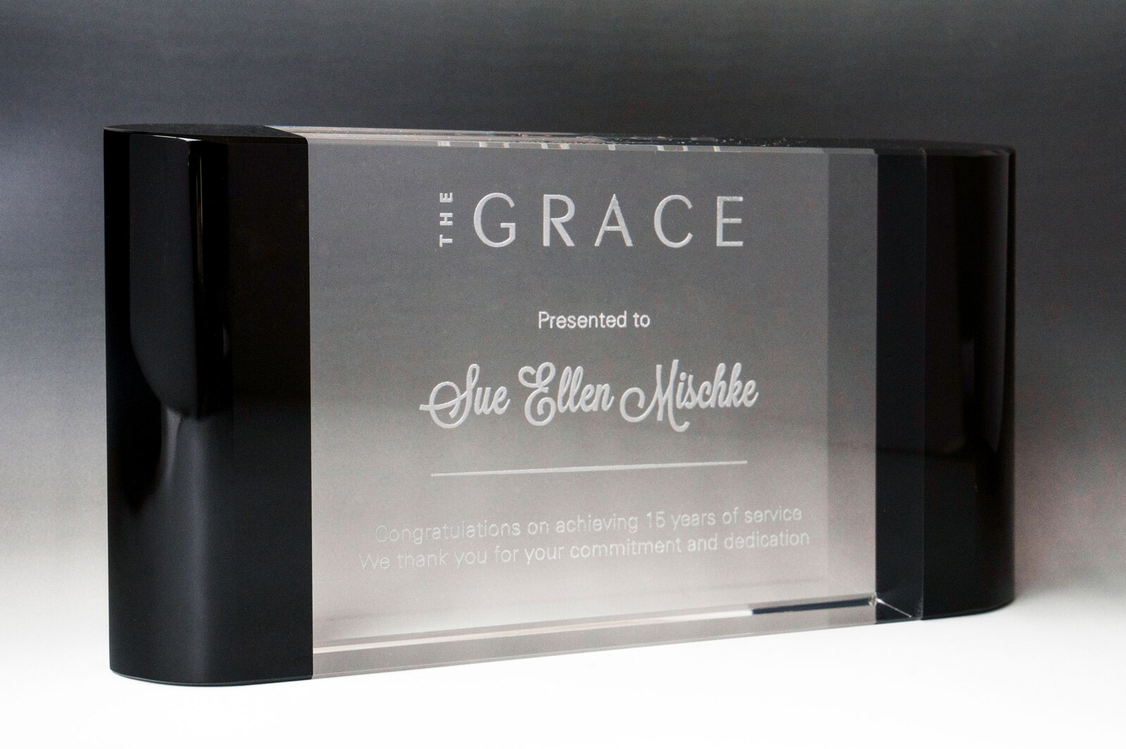 1375CBK Crystal-Horizontal Dual Edged Curved Block