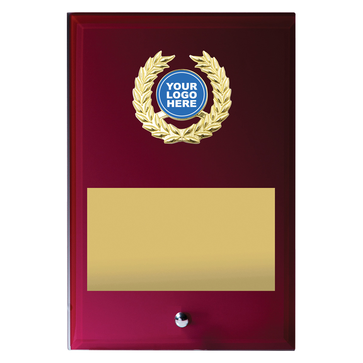 GA06 Red Glass Plaque