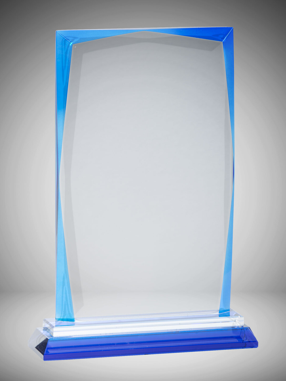 Blue Edged Glass Rectangle