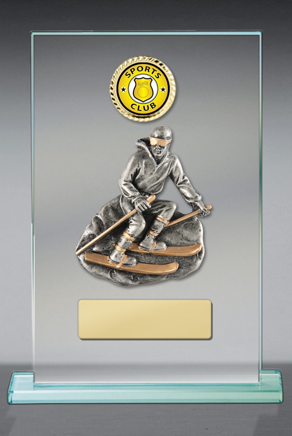 Skiing Theme on Glass