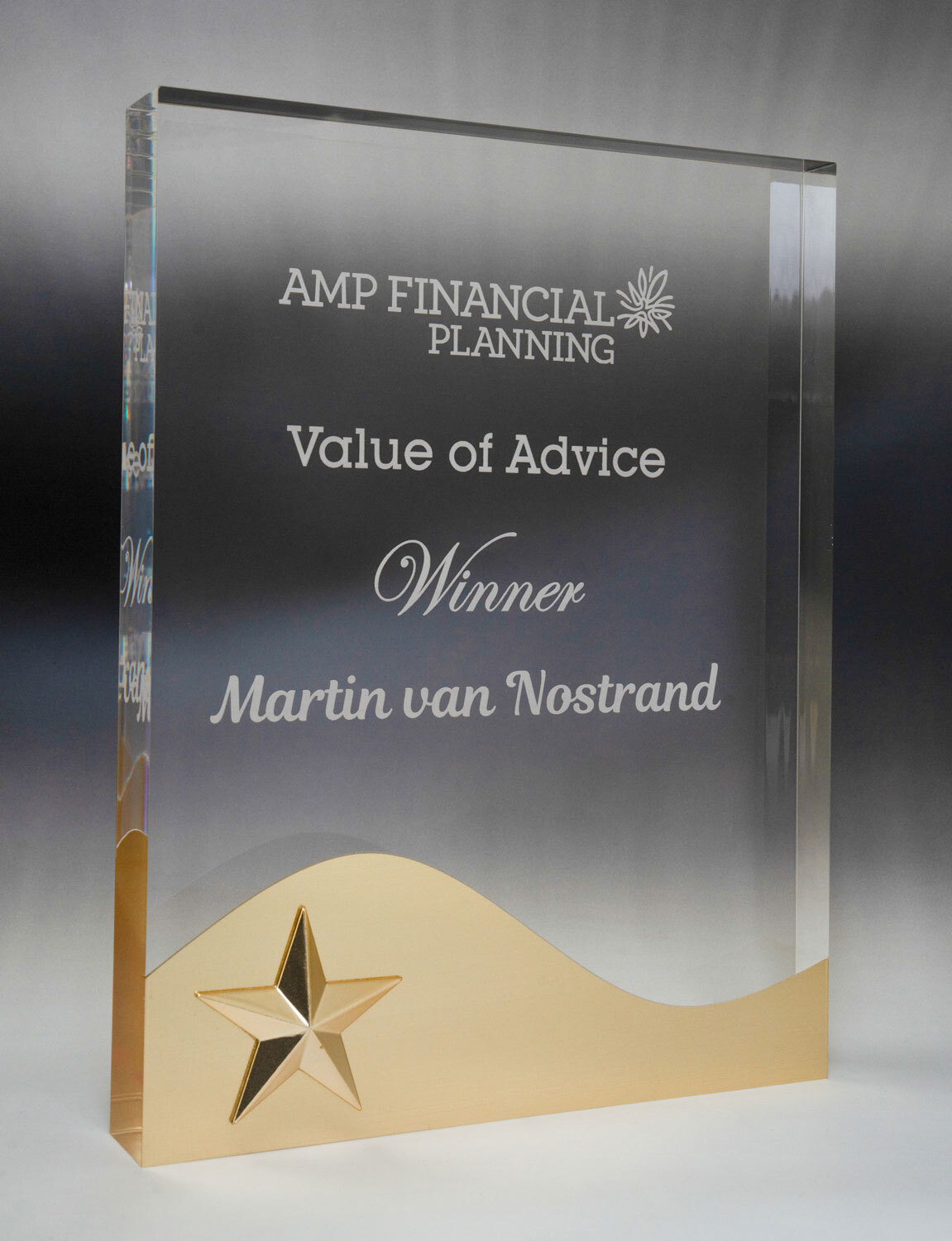 Golden Glow Acrylic Rectangle Wave