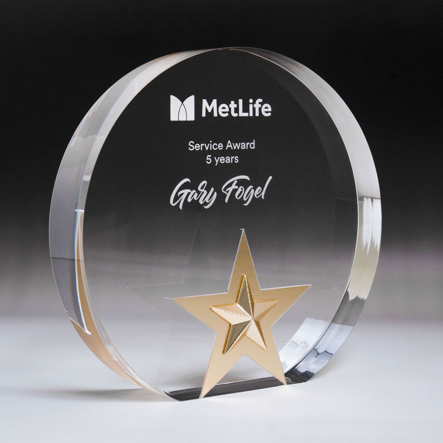 Golden Glow Acrylic Round