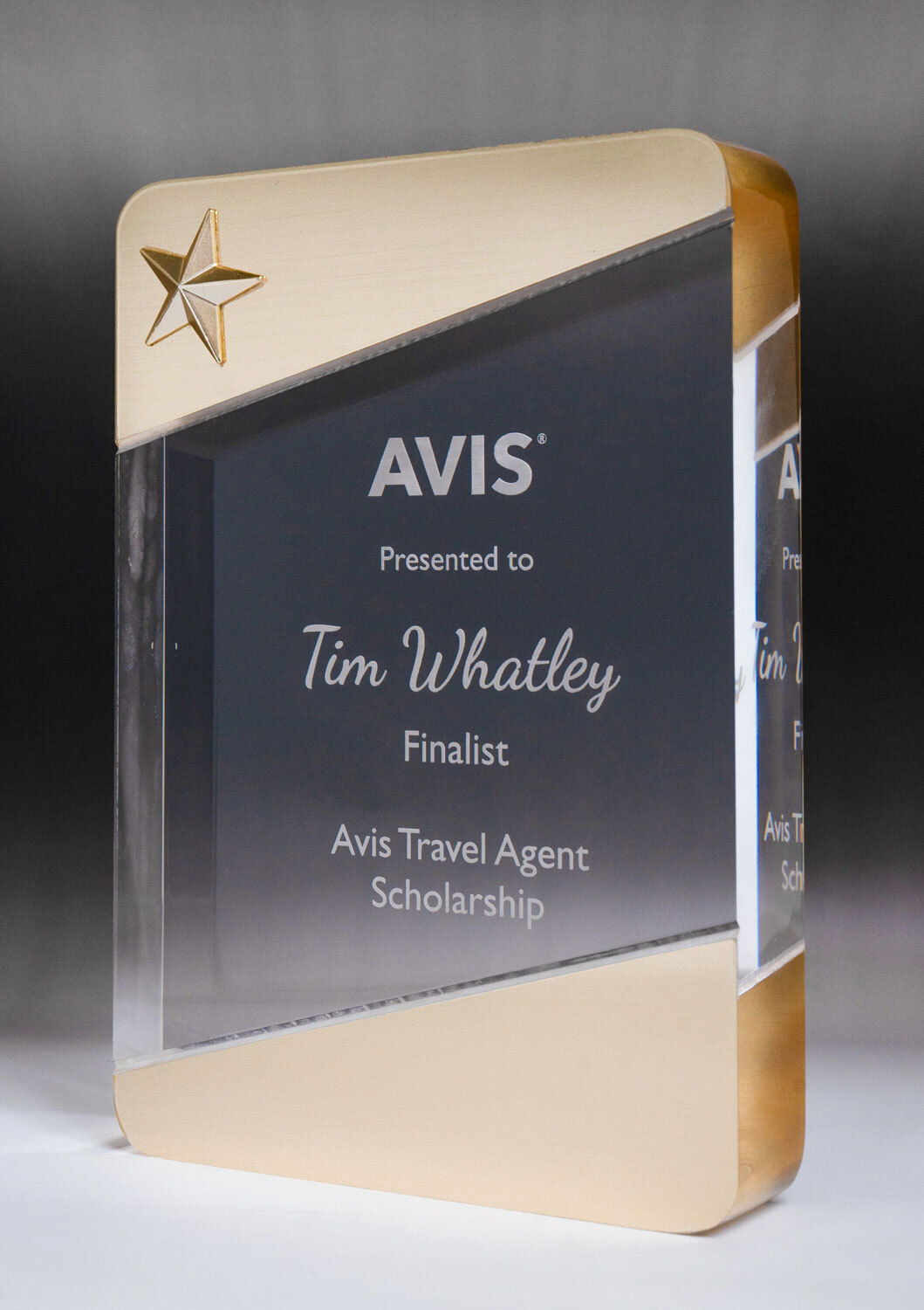 Golden Glow Acrylic Rounded Rectangle