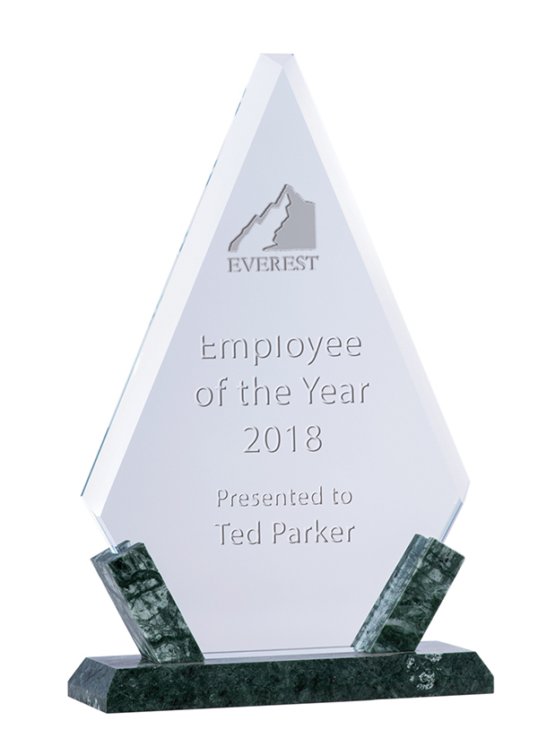 Green Marble Glass - Arrowhead (Removable)