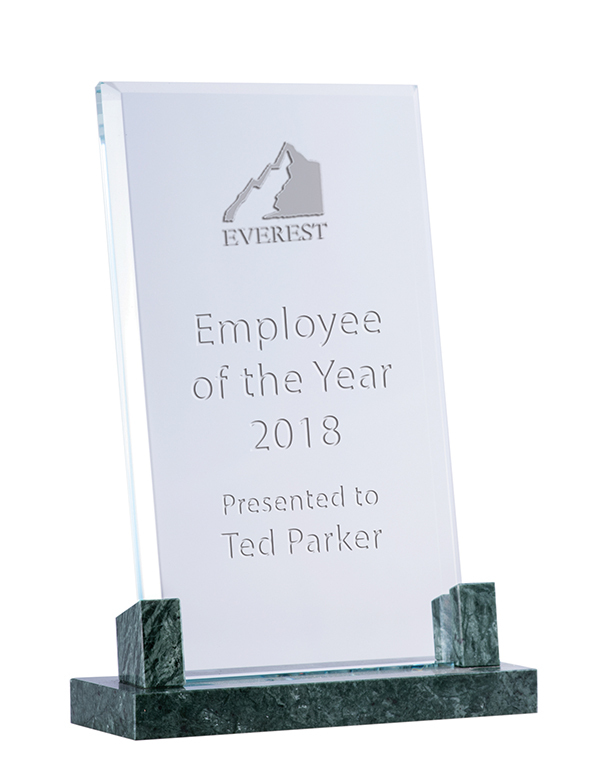 Green Marble Glass - Rectangle (Removable)